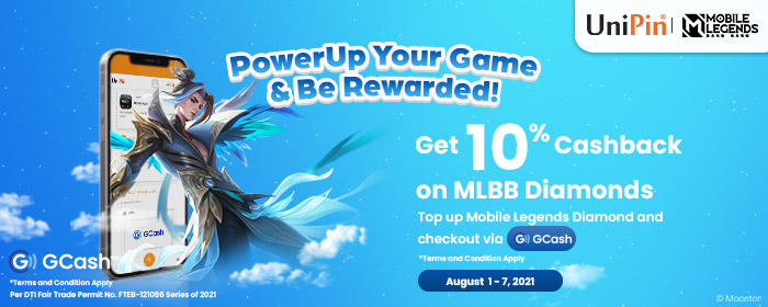 Get 10% Cashback on MLBB Diamonds with GCash! (PH)